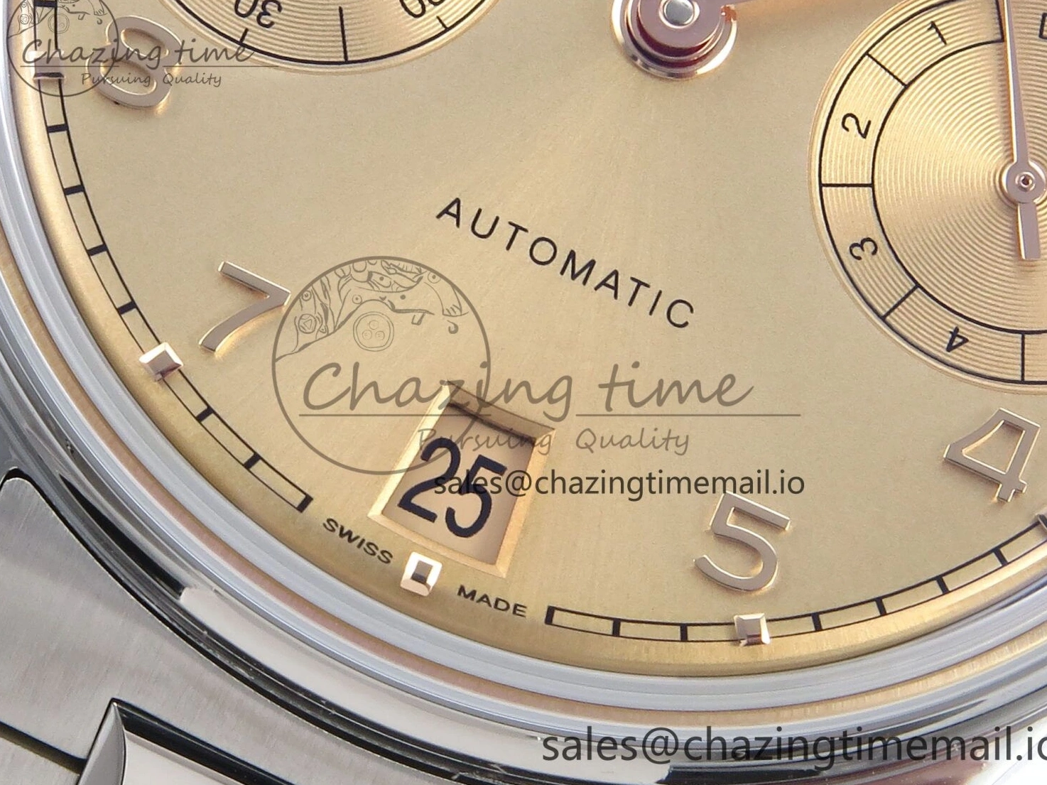 MIROTIME 0312 Portugieser Auto IWC0562B APSF 1:1 Best Edition Gold Dial on SS Bracelet A Reliable 6996